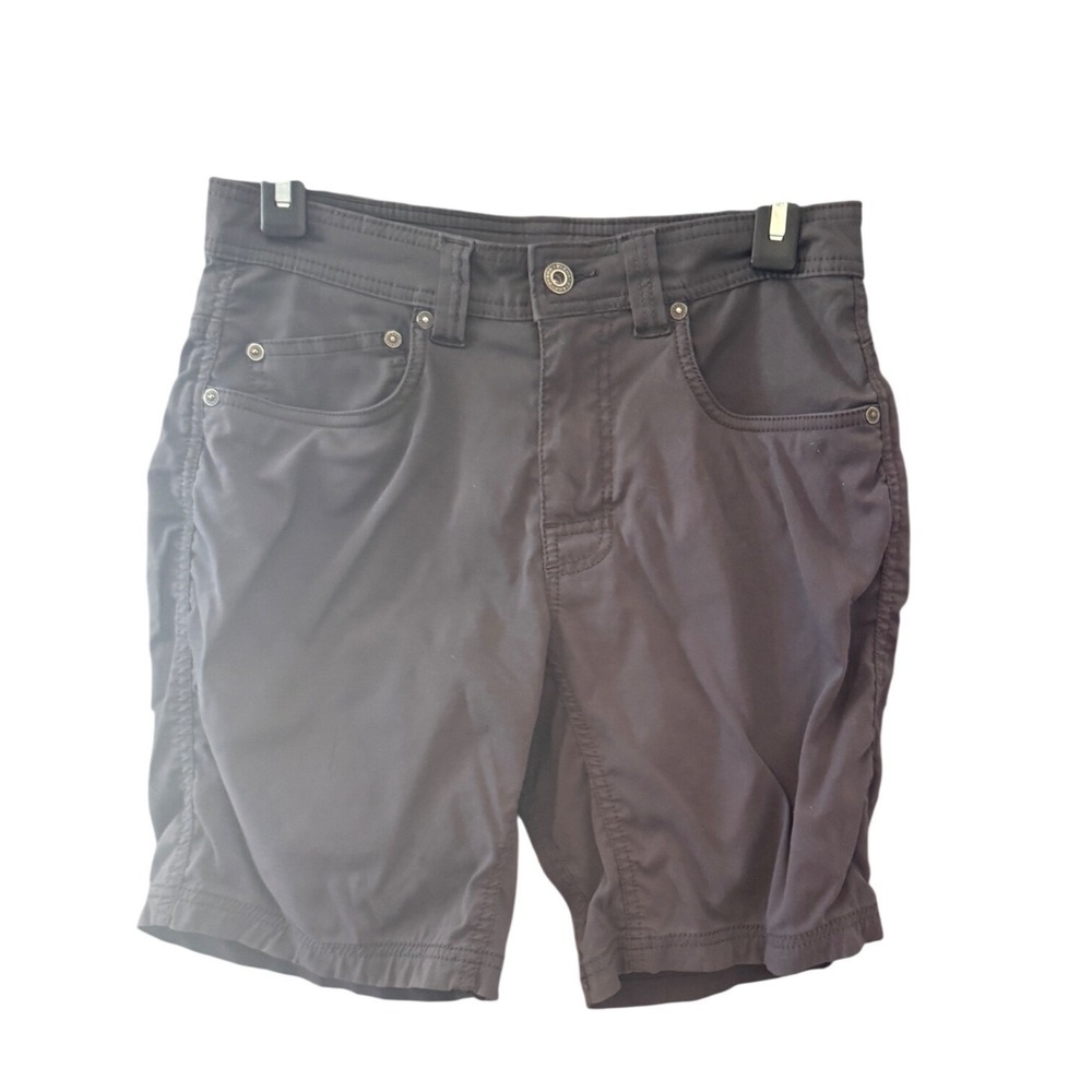 Prana Zion Boys 28 Charcoal Grey Stretch Nylon Hiking Climbing Shorts 8 Inseam